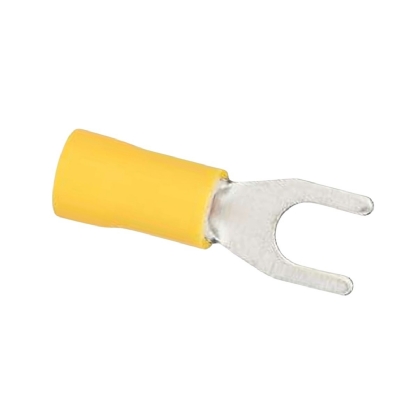 Terminal Forquilha 4,00-6,00Mm (12-10Awg) Pré-Isolado Amarelo F=4Mm 5/32 (M4) - 100 Unidades - Axel