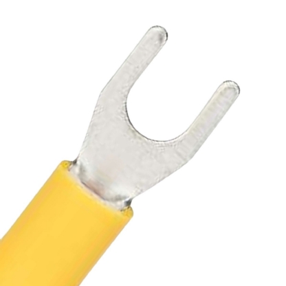 Terminal Forquilha 4,00-6,00Mm (12-10Awg) Pré-Isolado Amarelo F=4Mm 5/32 (M4) - 100 Unidades - Axel