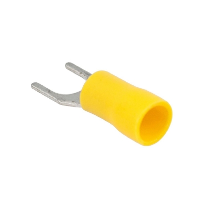 Terminal Forquilha 4,00-6,00Mm (12-10Awg) Pré-Isolado Amarelo F=5Mm 3/16 (M5) - Axt