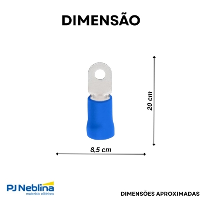 Terminal Olhal 0,50-1,50Mm (22-16Awg) Pré-Isolado Vermelho 1 Furo F=4Mm 5/32 (M4) - Axt
