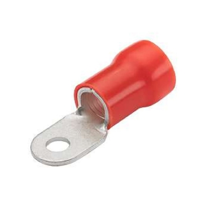 Terminal Olhal 10Mm (8Awg) Pré-Isolado Vermelho 1 Furo F=5Mm 3/16 (M5) - Axt
