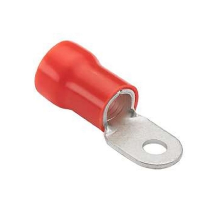 Terminal Olhal 10Mm (8Awg) Pré-Isolado Vermelho 1 Furo F=6Mm 1/4 (M6) - Axt