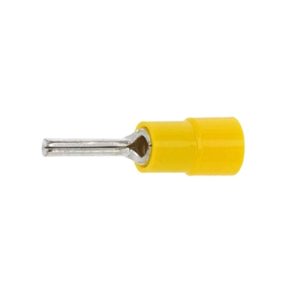 Terminal Pino Longo 4,00-6,00Mm (12-10Awg) Pré-Isolado Amarelo - Magnet - 100 Unidades
