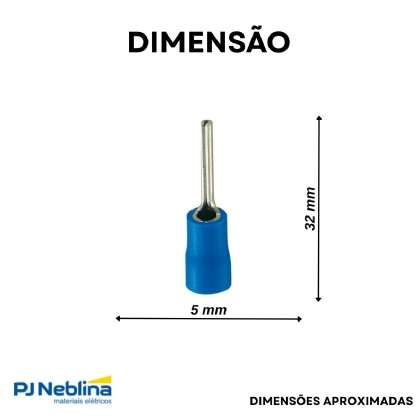 Terminal Pino 16Mm (6Awg) Pré-Isolado Azul - Intelli - 100 Unidades