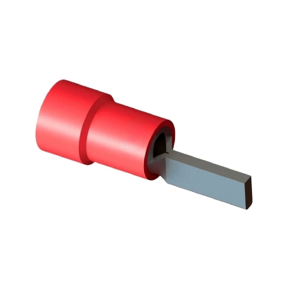 Terminal Pino Tubular 10Mm Pré-Isolado Vermelho - Intelli - 100 Unidades