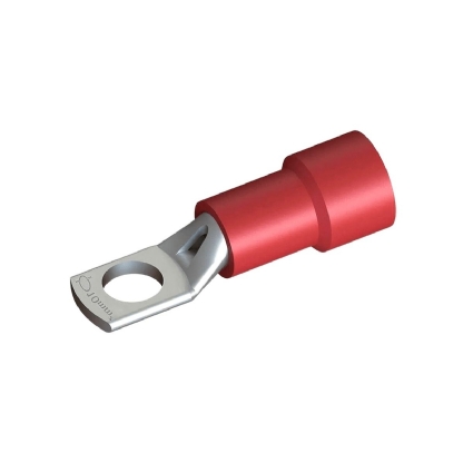 Terminal Olhal 10Mm (8Awg) Pré-Isolado Vermelho 1 Furo F=8Mm 5/16 (M8) - 100 Unidades - Intelli