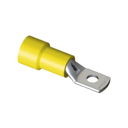 Terminal Olhal 25Mm (4Awg) Pré-Isolado Amarelo 1 Furo F=8Mm 5/16 (M8) - Intelli