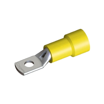 Terminal Olhal 25Mm (4Awg) Pré-Isolado Amarelo 1 Furo F=8Mm 5/16 (M8) - Intelli