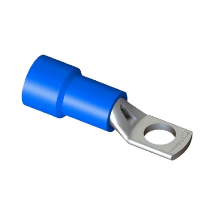 Terminal Olhal 16 mm (6Awg) Pré-Isolado Azul 1 Furo F=8Mm 5/16 (M8) - Intelli - 100 Unidades