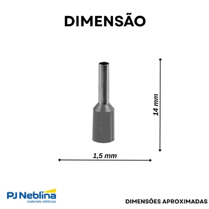 Terminal Tubular (Ilhos) 0,75Mm (18Awg) Pré-Isolado Cinza - Magnet - 100 Unidade