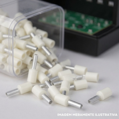 Terminal Tubular (Ilhos) 0,75Mm (18Awg) Pré-Isolado Cinza - Magnet - 100 Unidade
