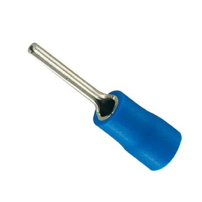 Terminal Pino Curto 1,50-2,50Mm (16-14Awg) Pré-Isolado Azul - Intelli - 100 Unidades