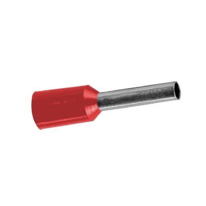 Terminal Tubular (Ilhos) 1,00Mm (17Awg) Pré-Isolado Vermelho - Conexel - 100 Unidades