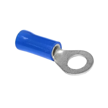 Terminal Olhal 16Mm (6Awg) Pré-Isolado Azul 1 Furo F=6Mm 1/4 (M6) - Axt - 100 Unidades