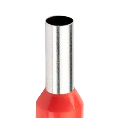 Terminal Tubular (Ilhos) 1,00Mm (17Awg) Pré-Isolado Vermelho - Axt - 100 Unidades