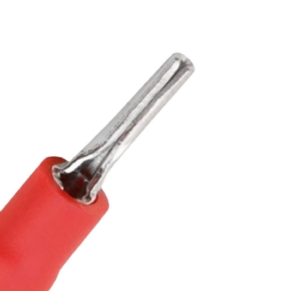 Terminal Pino Longo 0,50-1,50Mm (22-16Awg) Pré-Isolado Vermelho - Axt - 100 Unidades