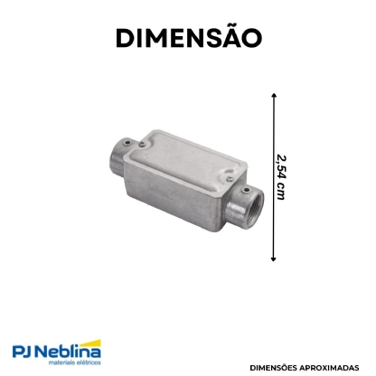 Condulete Alumínio Fixo Tipo C 1 Polegada Com Rosca Bsp Com Tampa Com Vedação Ip54 - Wetzel