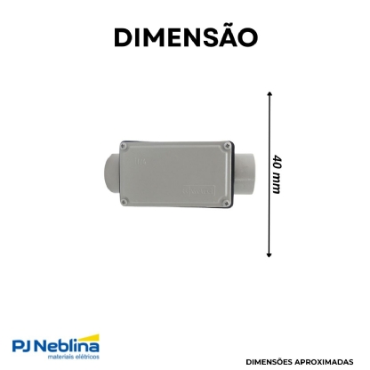 Condulete Alumínio Fixo Tipo C 1.1/2 Polegadas Com Rosca Bsp Com Tampa Com Vedação Ip54 - Wetzel