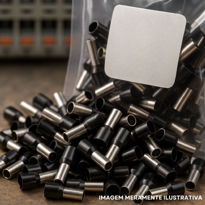 Terminal Tubular (Ilhos) 1,50Mm (16Awg) Pré-Isolado Preto - 100 Unidades - Axt