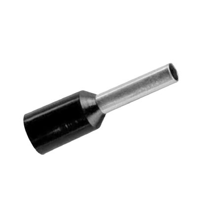 Terminal Tubular Ilhos 1,50mm Pré-Isolado Preto 100 Unidades - Conexel