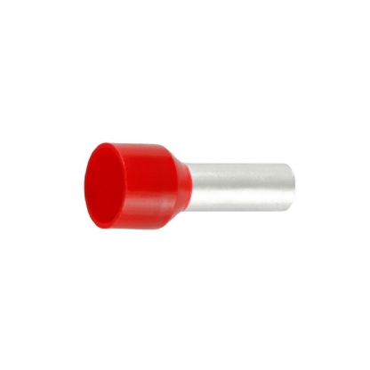 Terminal Tubular Ilhos 10mm Pré-Isolado Vermelho 100 Unidades - Conexel