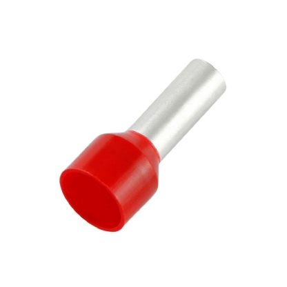 Terminal Tubular Ilhos 10mm Pré-Isolado Vermelho 100 Unidades - Conexel