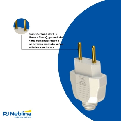 Plug Macho 10A 250V Cinza Axial Com Prensa Cabo 13302119 - WEG