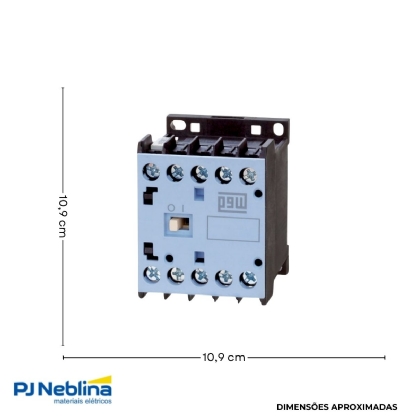 Contator Mini Potência Tripolar 12A 24Vcc 1Na Terminal Parafuso Ip20 Cwc0 Weg