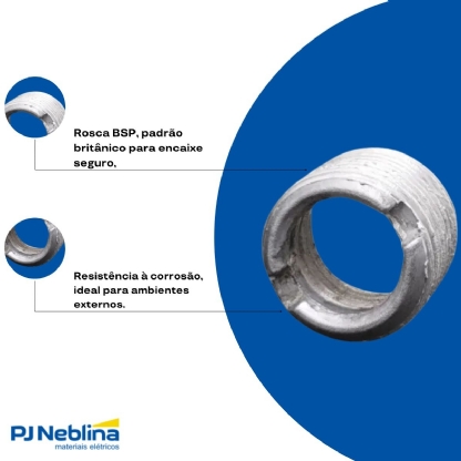 Bucha Eletroduto Redução Alumínio 3/4 X 1/2 Bsp - Wetzel