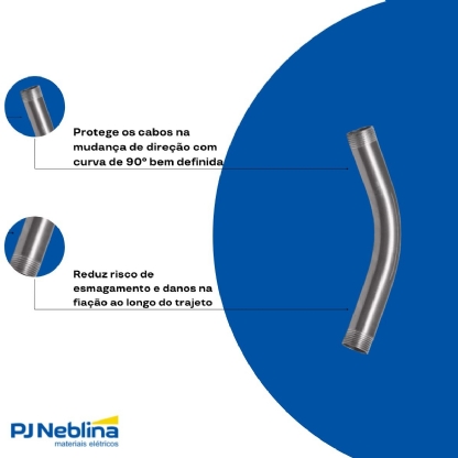 Curva Roscavel 90G 1 Polegada Galvanização Elétrica Nbr13057 Para Eletroduto