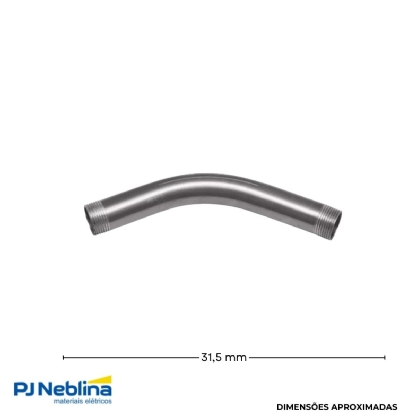 Curva Roscavel 90G 1 Polegada Galvanização Elétrica Nbr13057 Para Eletroduto