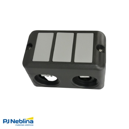 Condulete Pvc Múltiplo 3/4 Cinza C/2 Conector + 5 Tampões + 2 Interruptor Simples + 1 Tom 20A - Wetzel