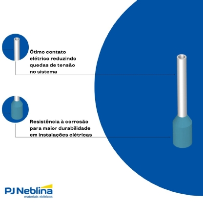 Terminal Tubular (Ilhos) 0,34Mm (22Awg) Pré-Isolado Turquesa - Phoenix