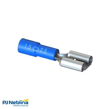 Terminal Femea 1,50-2,50Mm (16-14Awg) Pré-Isolado Azul - Intelli