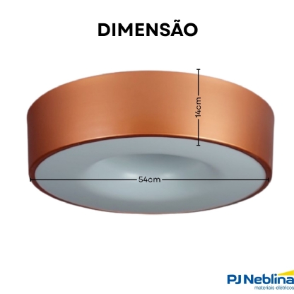 Luminária Plafon Sobrepor Nice Cobre 15W 6Xe27 Bivolt Poliestireno - Tualux