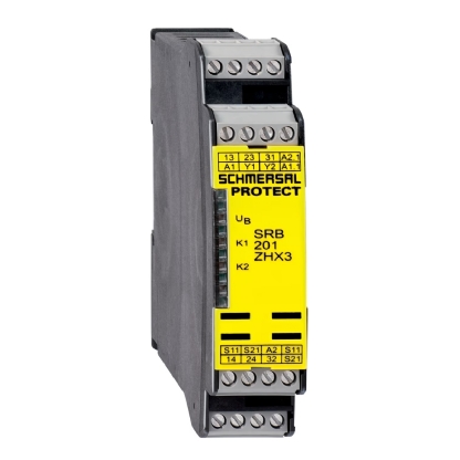 Rele Segurança Comando Bimanual Cat 4 24Vcc 2 Saidas Na +1 Auxiliar Nf - Ace Schmersal