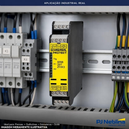 Rele Segurança Comando Bimanual Cat 4 24Vcc 2 Saidas Na +1 Auxiliar Nf - Ace Schmersal