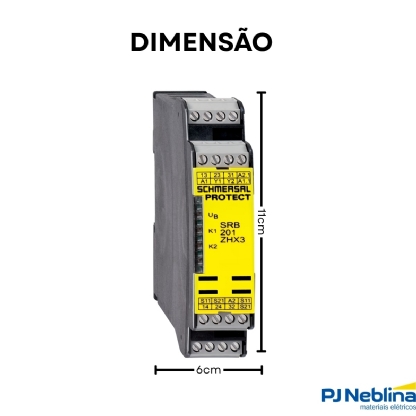 Rele Segurança Comando Bimanual Cat 4 24Vcc 2 Saidas Na +1 Auxiliar Nf - Ace Schmersal