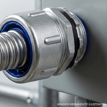 Conector Eletroduto Macho Reusável Zamak Zincado 1.1/2 Polegadas Rosca Bsp Reto Fixo Kmra - Ekoflex