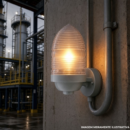 Luminária Industrial Sinalização Sobrepor Cinza 60W E27 Sem Fotocélula - Wetzel