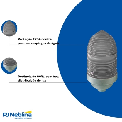 Luminária Industrial Sinalização Sobrepor Cinza 60W E27 Sem Fotocélula - Wetzel