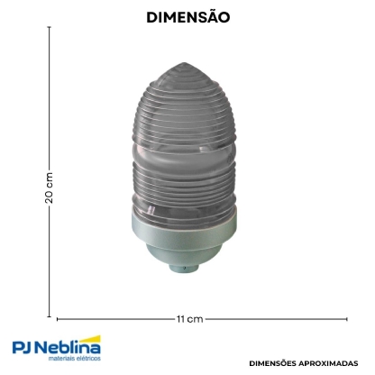 Luminária Industrial Sinalização Sobrepor Cinza 60W E27 Sem Fotocélula - Wetzel