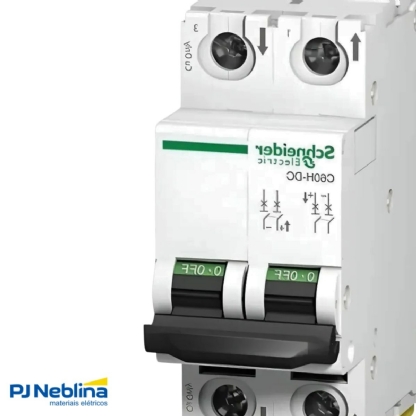Disjuntor Mini Din Bipolar 10A Curva C 20Ka 220Vcc - Schneider