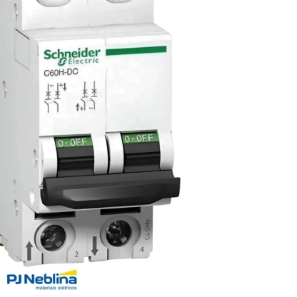 Disjuntor Mini Din Bipolar 10A Curva C 20Ka 220Vcc - Schneider