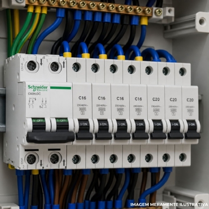 Disjuntor Mini Din Bipolar 10A Curva C 20Ka 220Vcc - Schneider