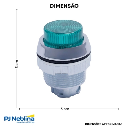 Botão Comando Pulsador Saliente Iluminado Redondo 30 mm Metálico Verde - Ace Schmersal