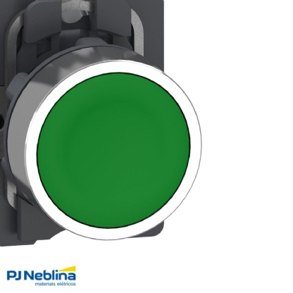 Botão Comando Pulsador Faceado Redondo 22Mm Plástico Verde 1Na -  Schneider