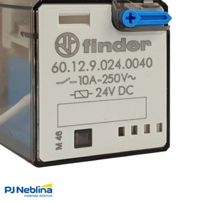 Rele Industrial 10A 24Vcc 2Rev (Dpdt) - Finder
