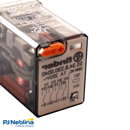 Rele Industrial 7A 230V 4Rev (4Dpt) - Finder