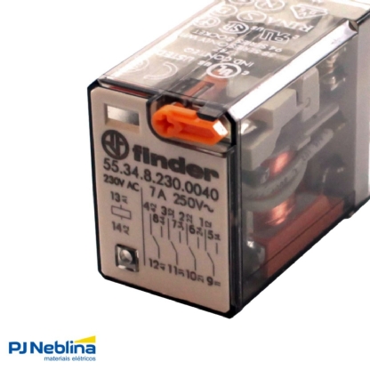 Rele Industrial 7A 230V 4Rev (4Dpt) - Finder